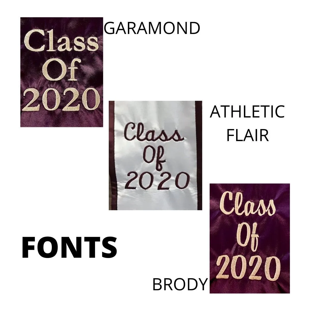 2024 TEXAS STATE WHITE & MAROON GRADUATION STOLE  1 CUSTOM ITEM
