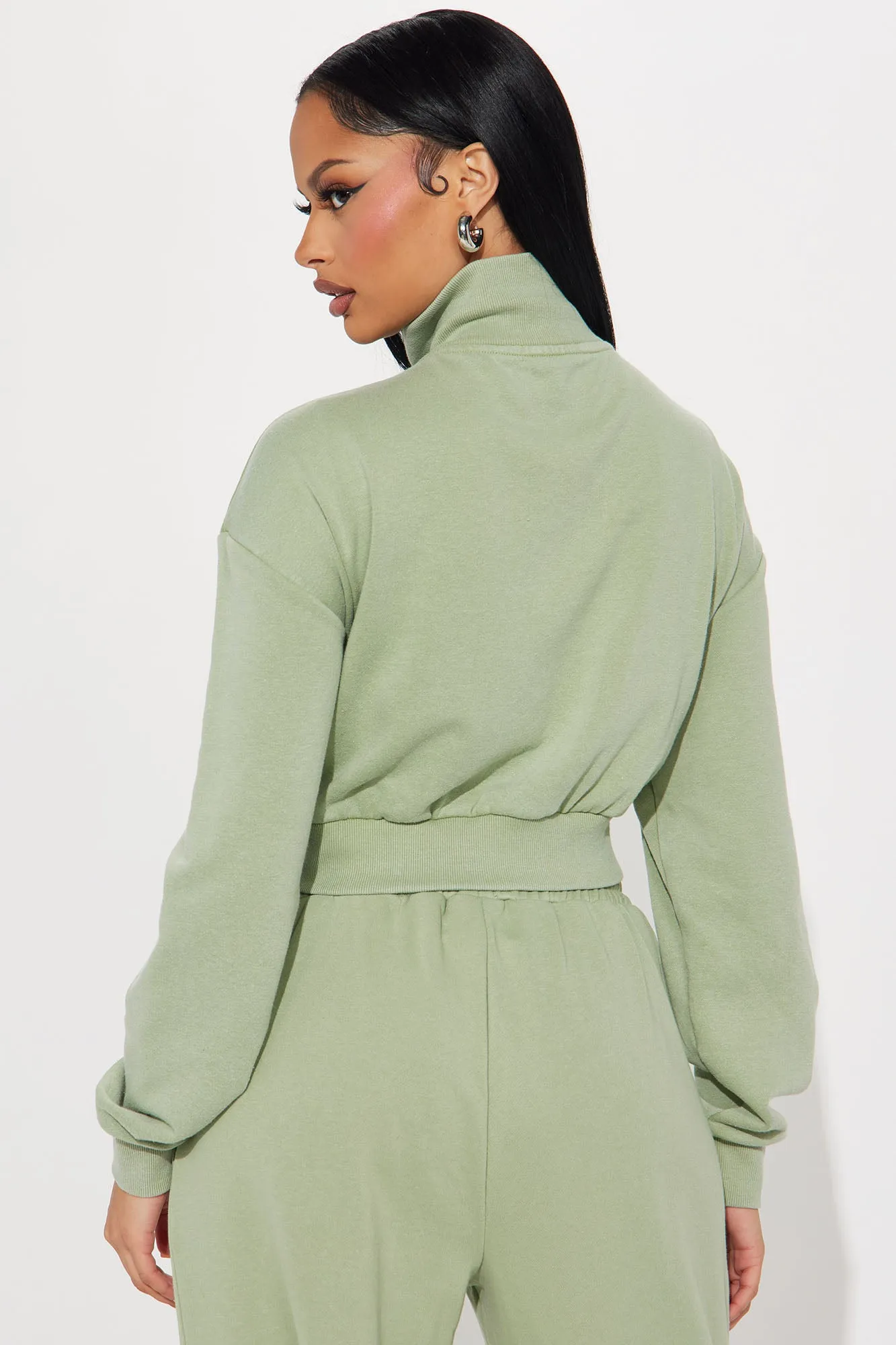 A Flight Away Lounge Zip Up Jacket - Sage