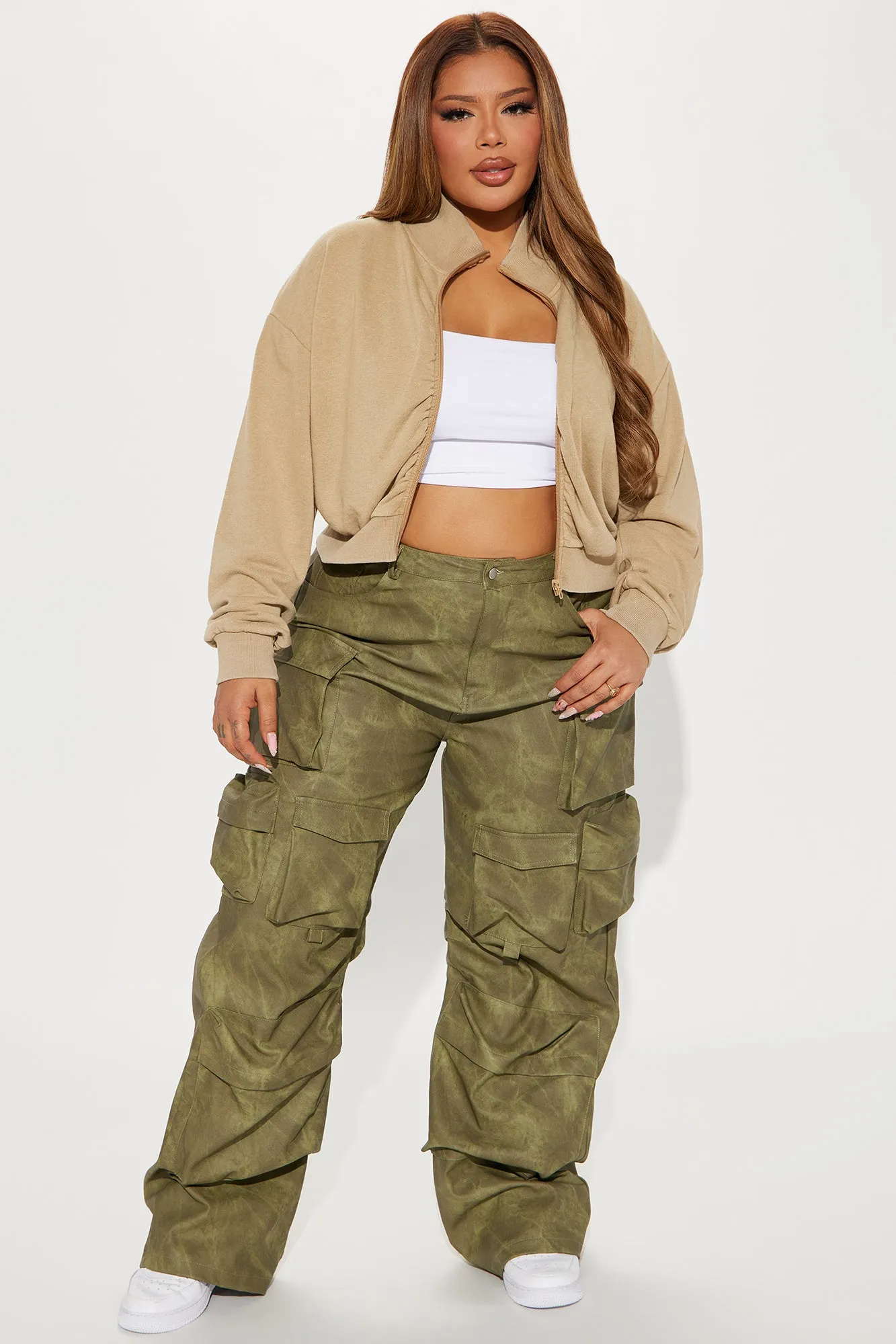 A Flight Away Lounge Zip Up Jacket - Taupe
