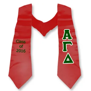 Alpha Gamma Delta Graduation Stole with Twill Letters - TWILL