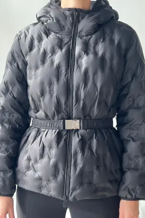 Belted Black Puffer Jacket