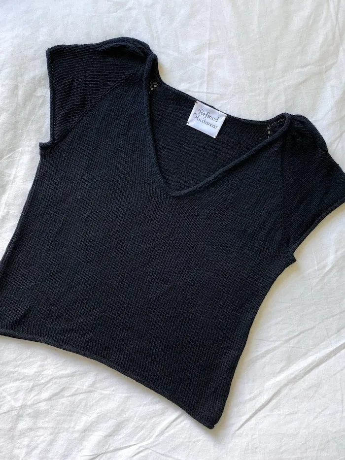 Casia Tee v-neck fra Refined Knitwear, Strikkeopskrift