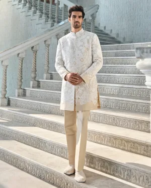 Chapelle Nude Cut Work Sherwani Set