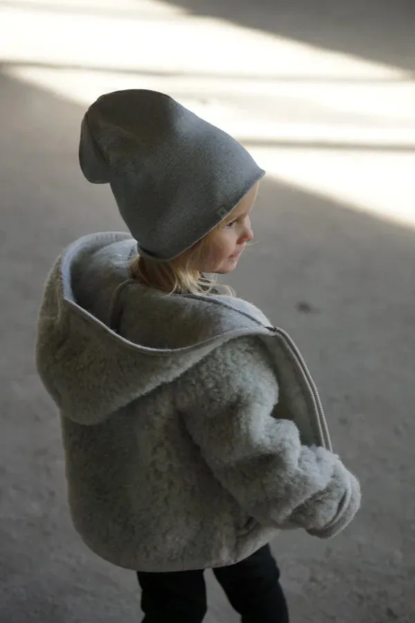 coat jacket sherpa - grey