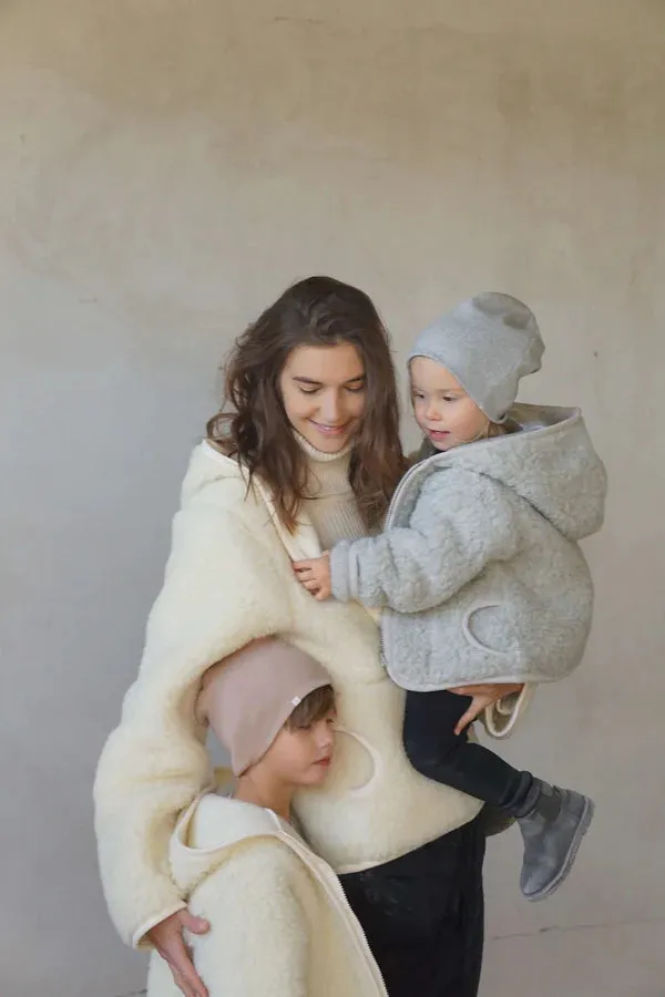 coat jacket sherpa - grey