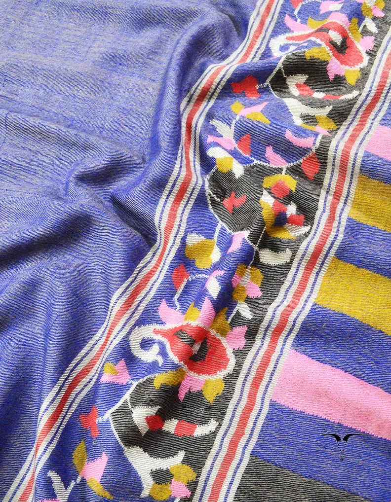 Dark blue Kani Pashmina Stole 7262