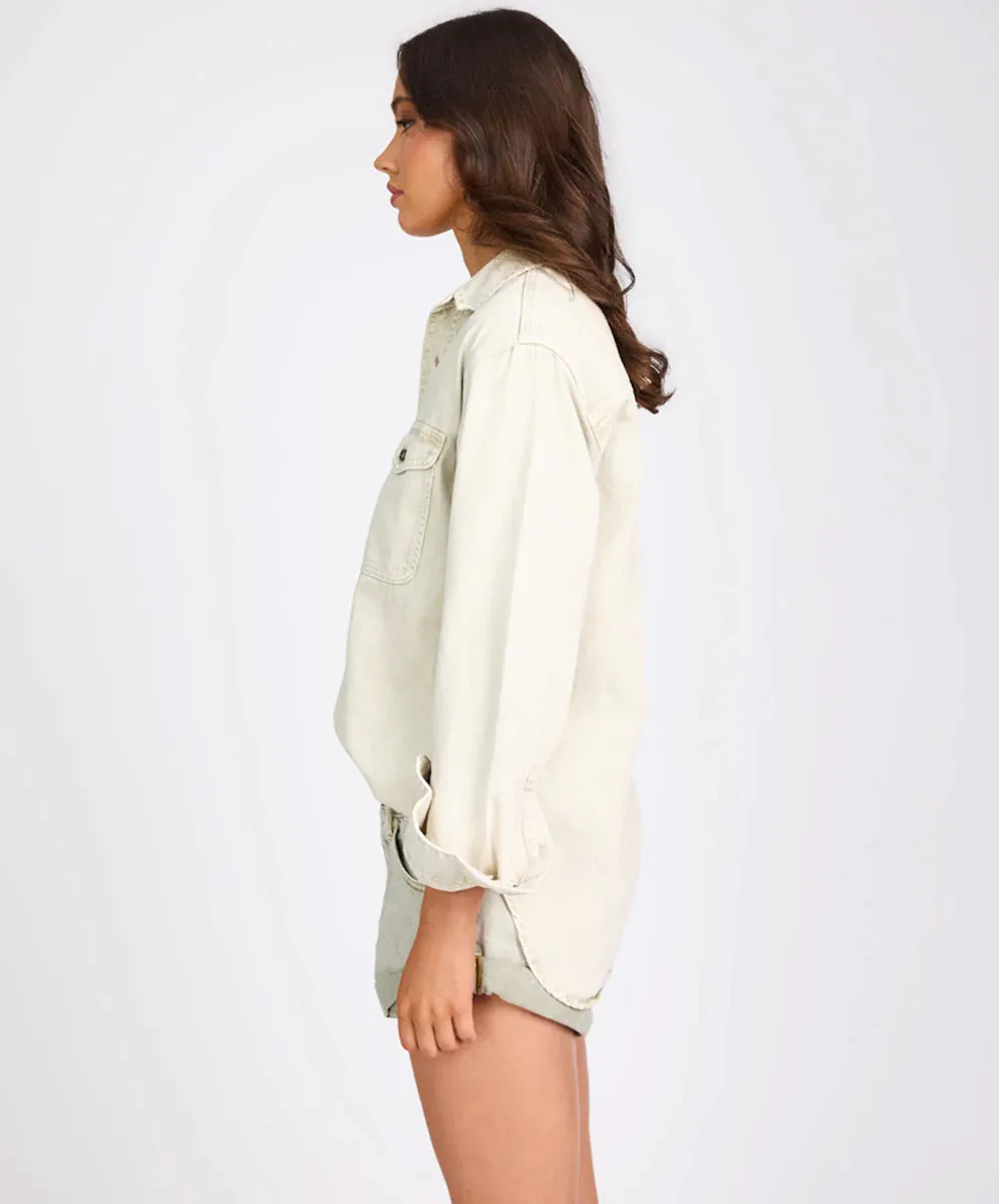 Everyday Denim Shirt - Antique White-One Teaspoon