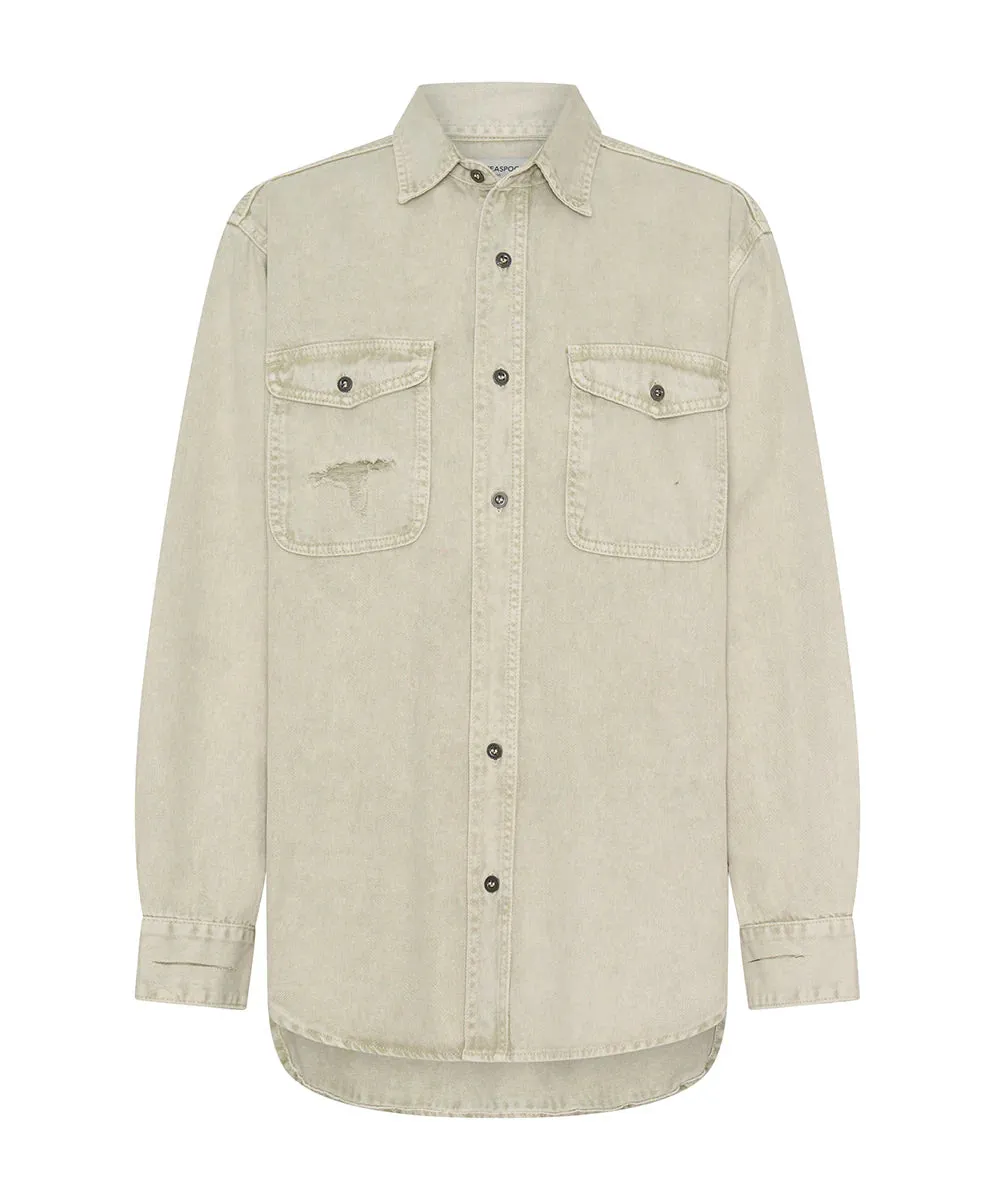 Everyday Denim Shirt - Antique White-One Teaspoon