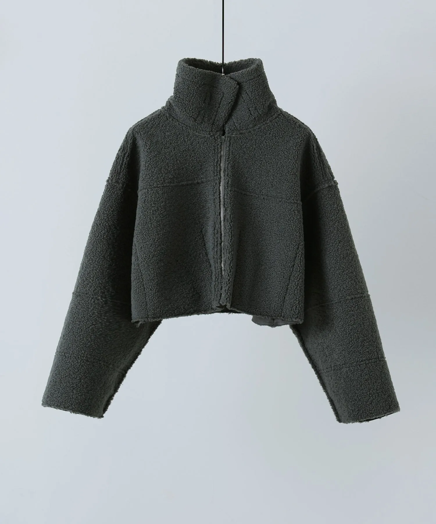Fake mouton short flight jacket