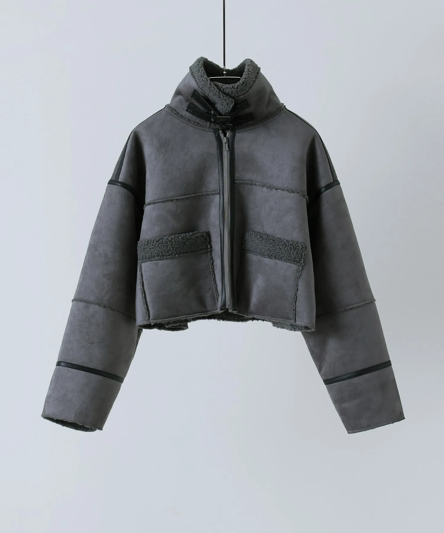 Fake mouton short flight jacket