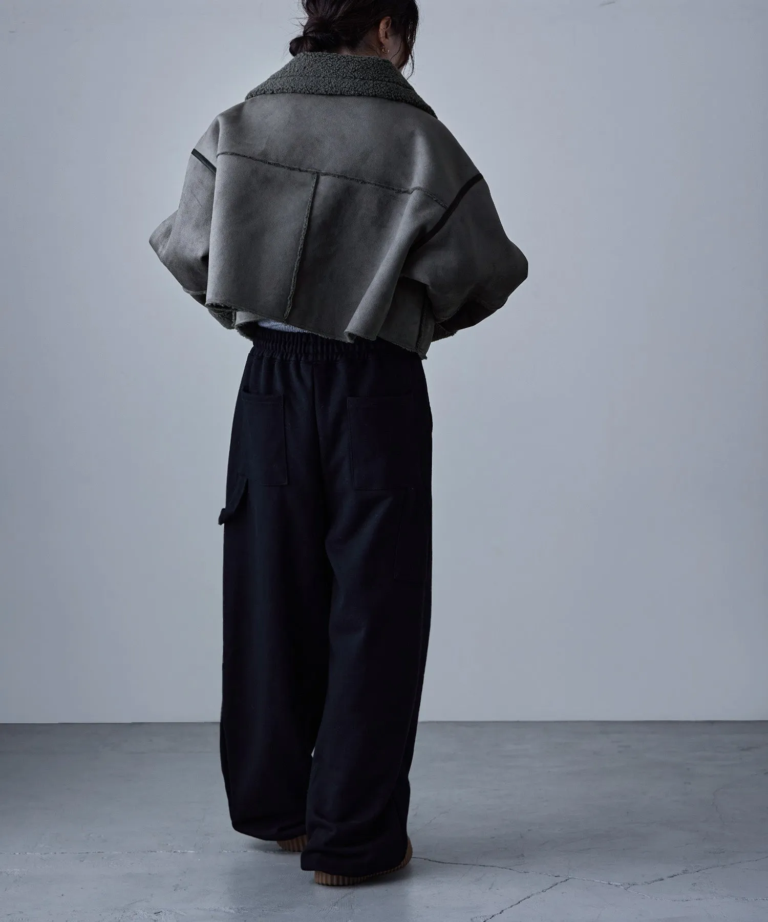 Fake mouton short flight jacket