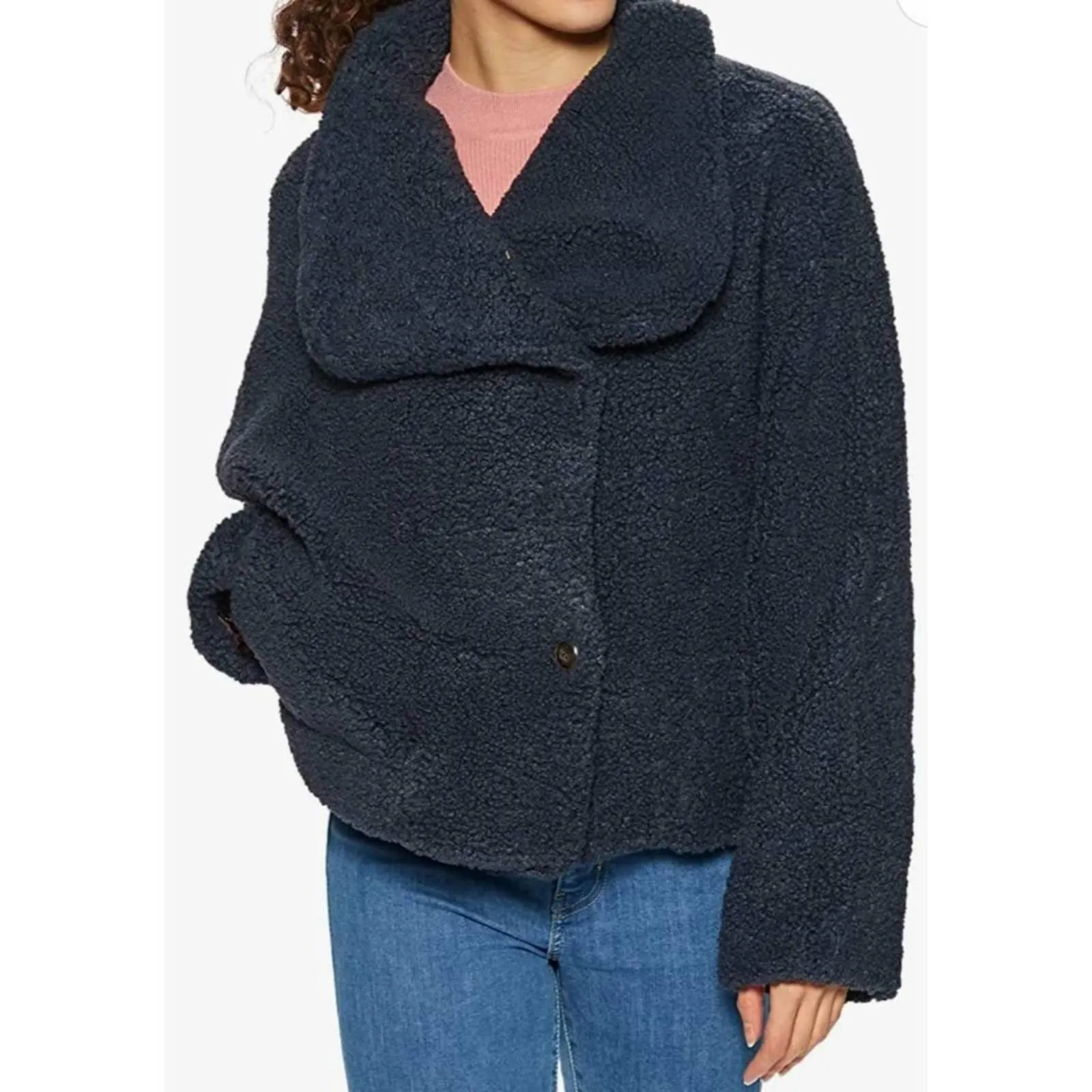 FREE PEOPLE IZZY WRAP TEDDY JACKET