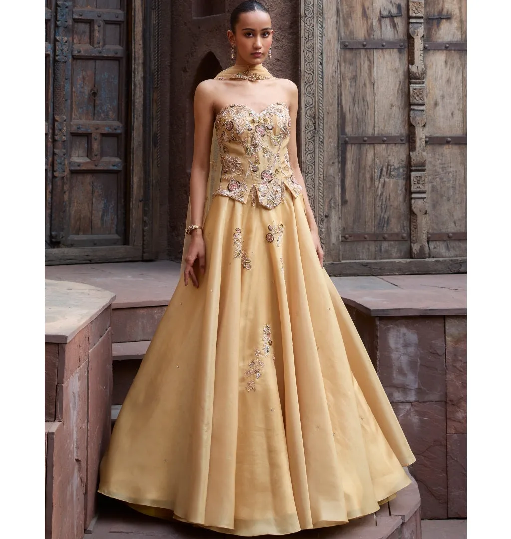 Gilded Grace Corset & Lehenga Set