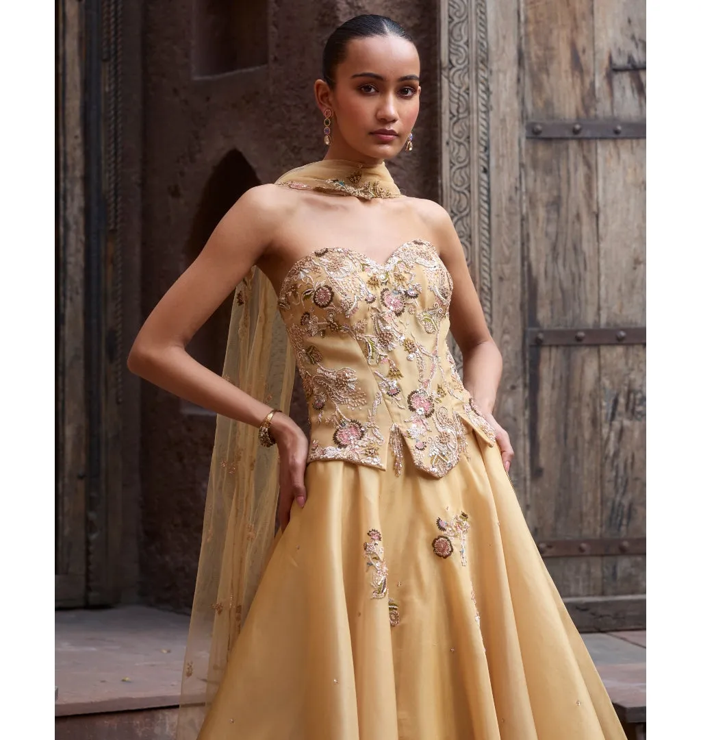 Gilded Grace Corset & Lehenga Set