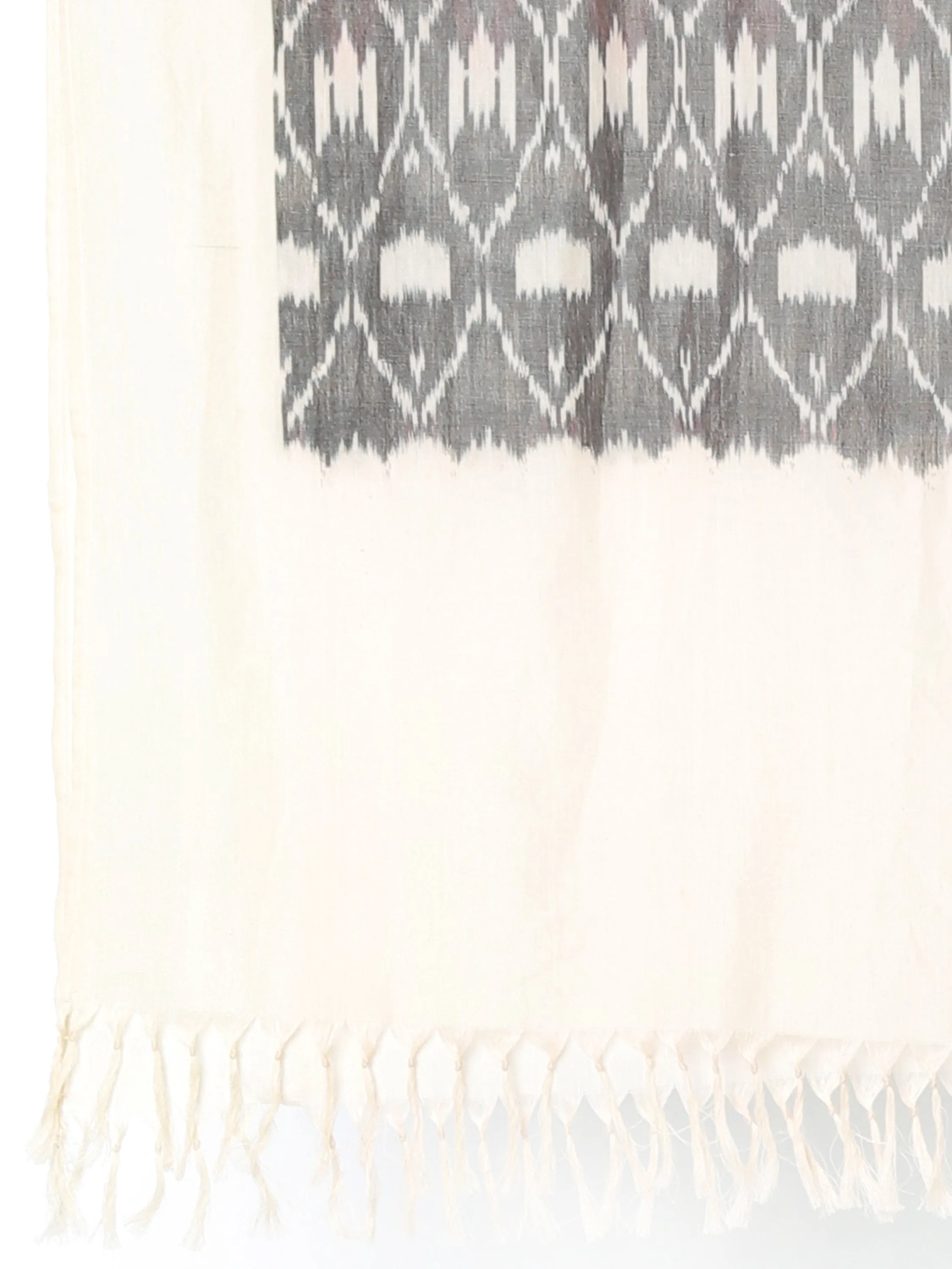 Grey Handloom Ikat Stole