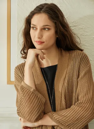 Harper Linen Mesh Cardigan