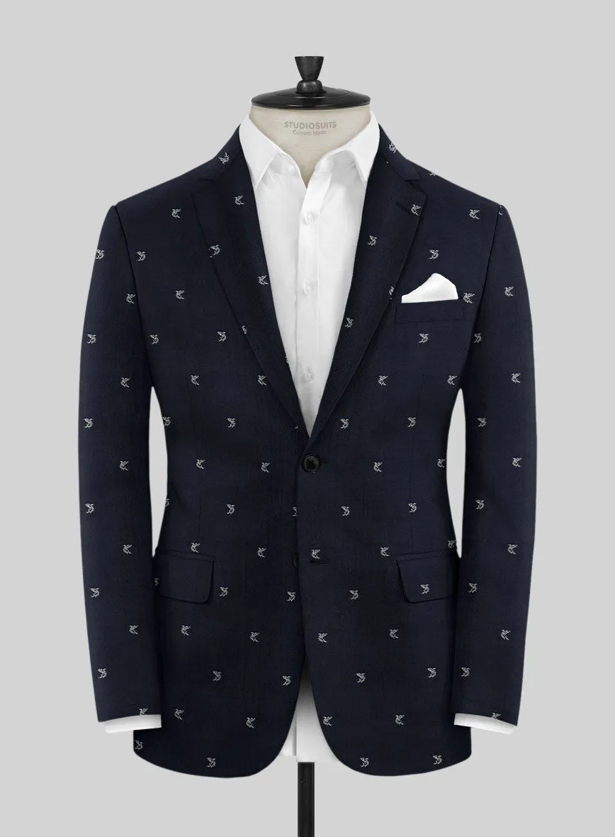 Italian Blue Fish Wool Jacket