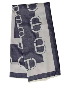 Kefiah Jacquard Bicolore con Logo