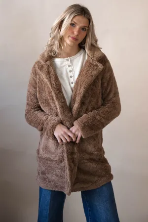 Long Sherpa Jacket Mocha