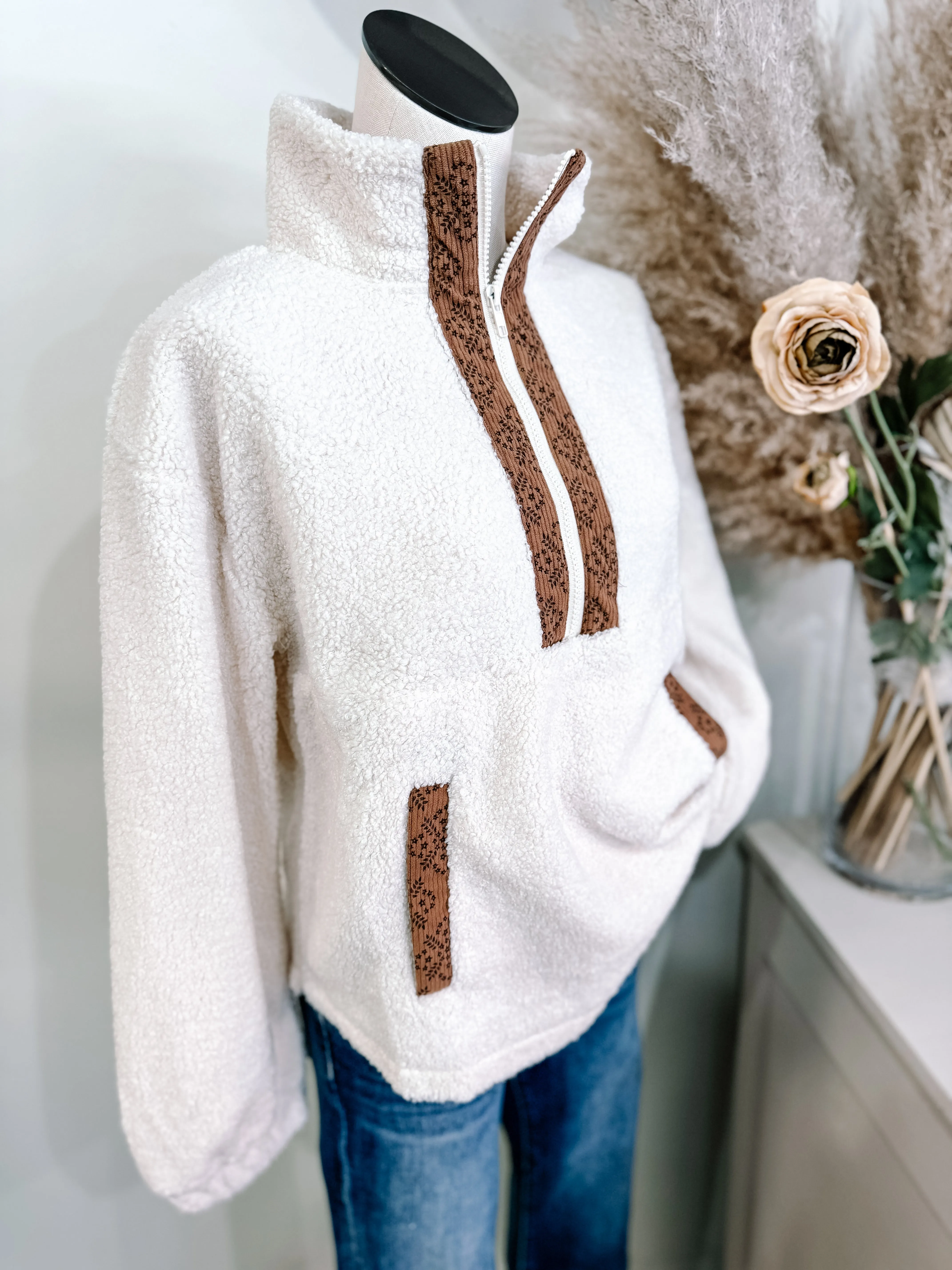 Loren Half Zip Sherpa Pullover