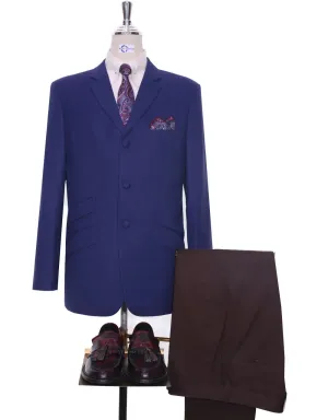 Mod Jacket - Navy Blue Birdseye Jacket For Men