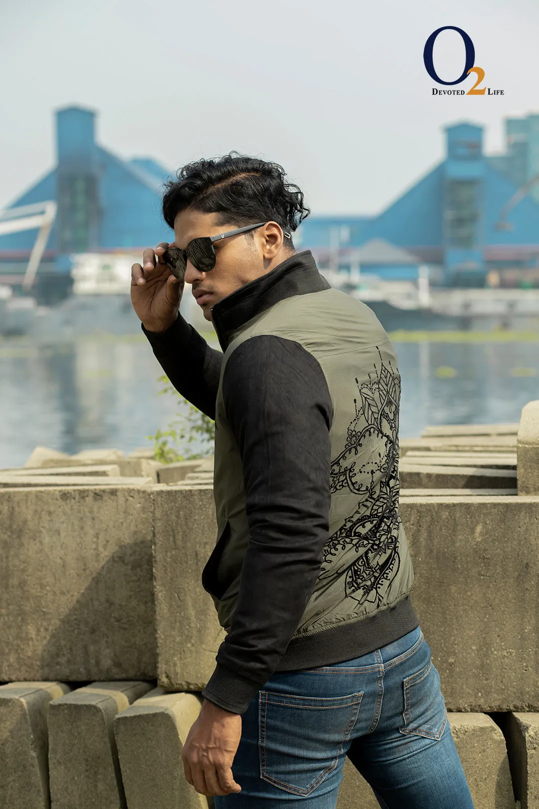 Olive Green Highneck Jacket