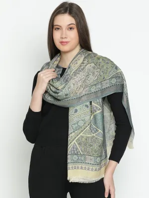 Regal Embrace Wool Lurex Printed Stole