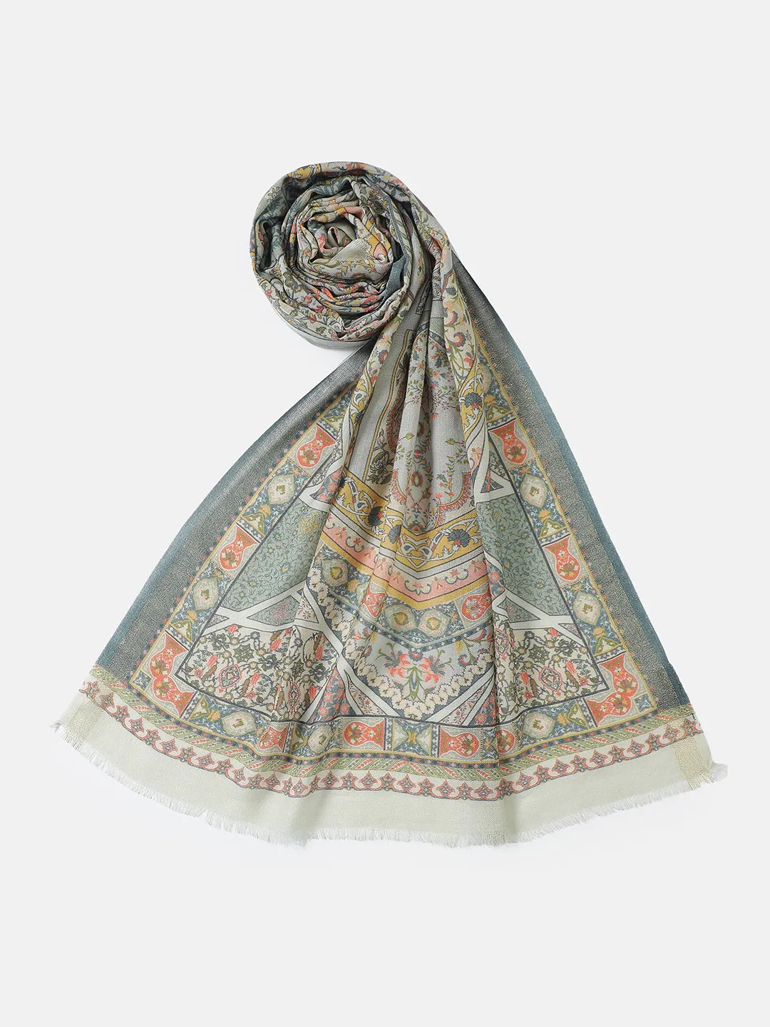 Regal Embrace Wool Lurex Printed Stole