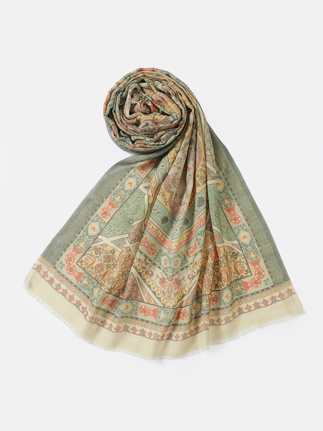 Regal Embrace Wool Lurex Printed Stole