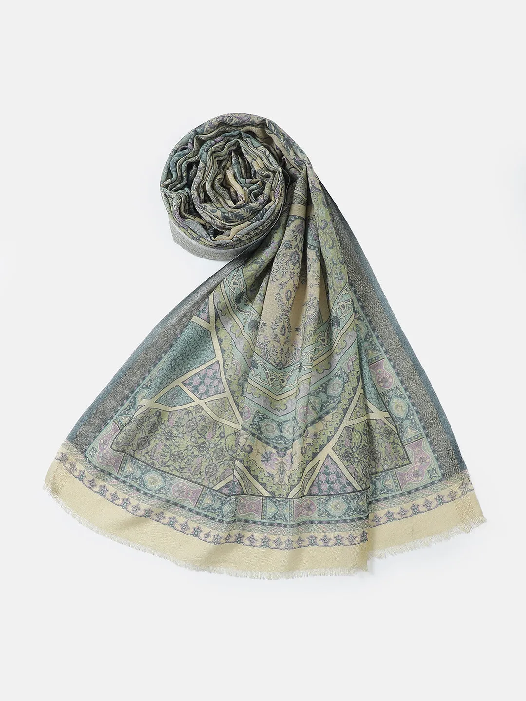Regal Embrace Wool Lurex Printed Stole