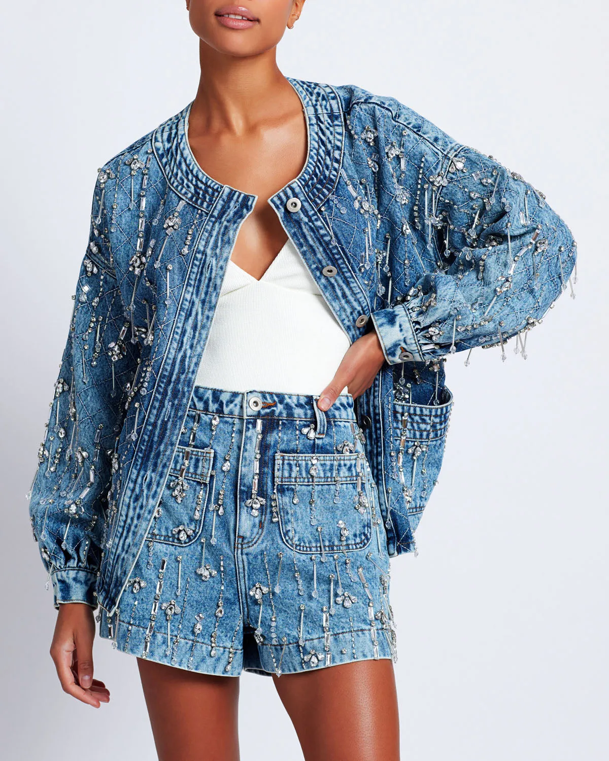 Rhinestone Beaded Jacket