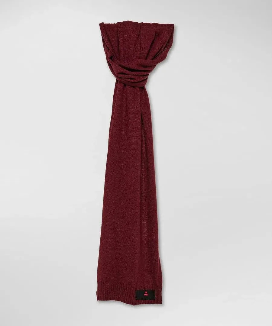 Sciarpa in tricot misto lana con fascetta portalogo