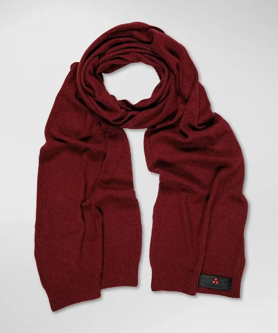Sciarpa in tricot misto lana con fascetta portalogo