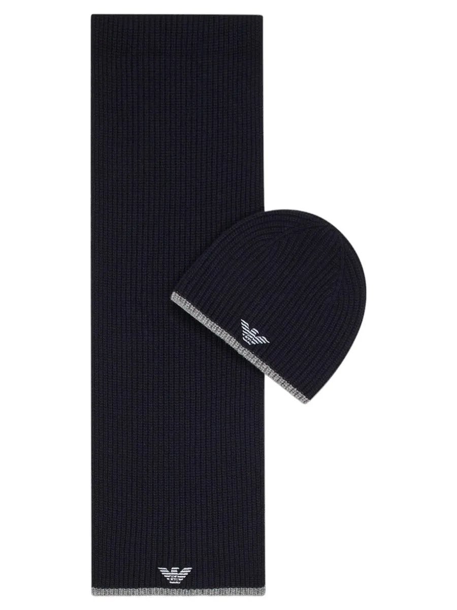 Set cappello e sciarpa con ricamo aquila