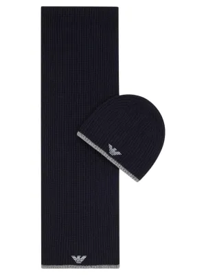 Set cappello e sciarpa con ricamo aquila