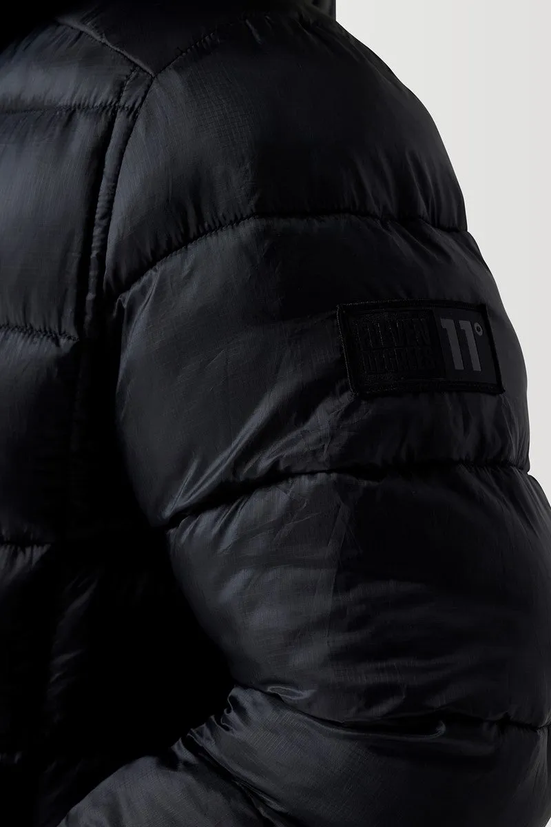 Sheer Puffer Jacket - Black