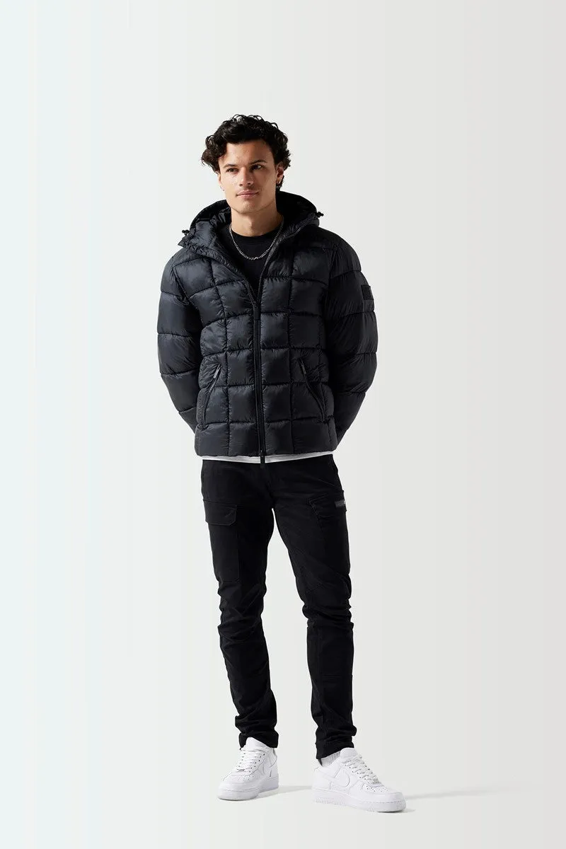 Sheer Puffer Jacket - Black