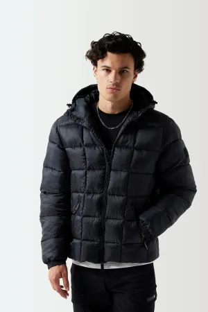 Sheer Puffer Jacket - Black