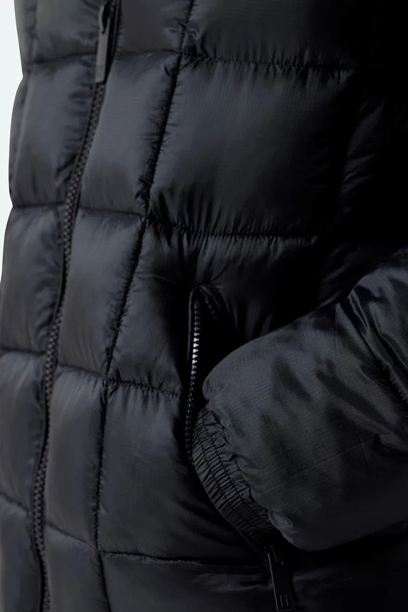 Sheer Puffer Jacket - Black