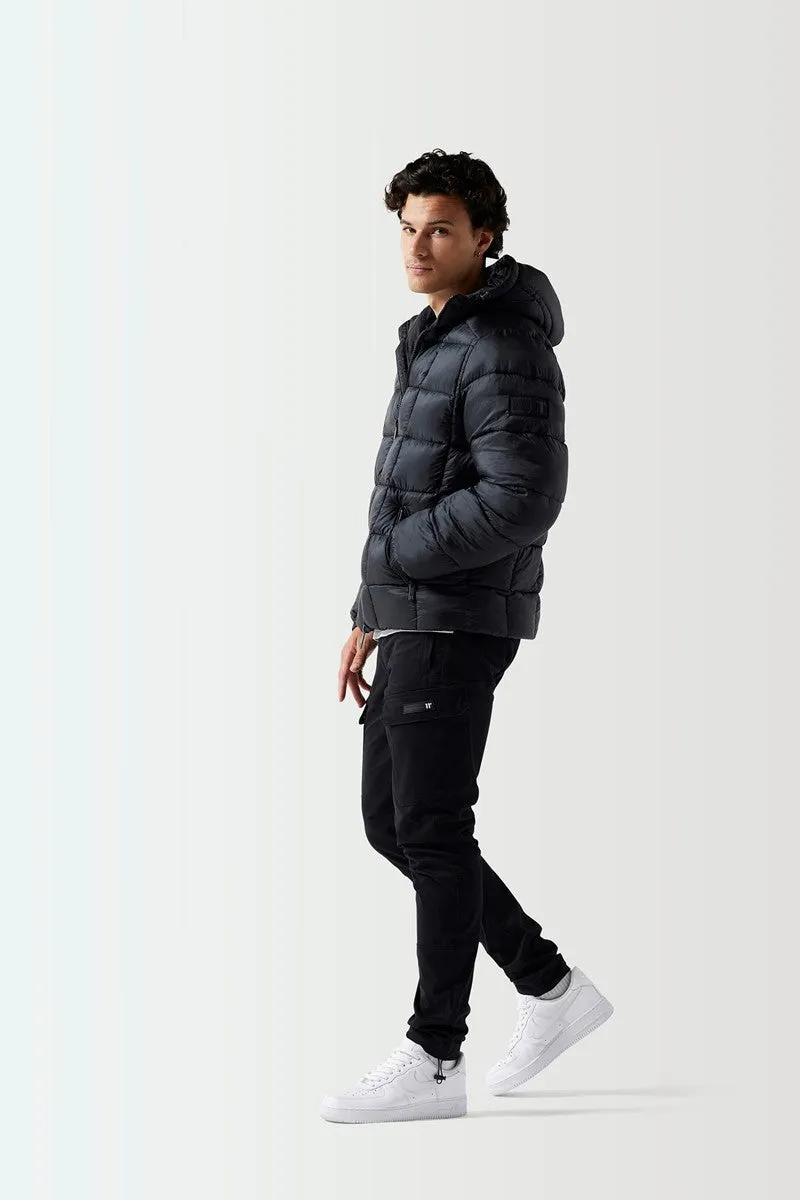 Sheer Puffer Jacket - Black