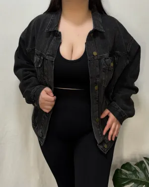 Skylar Oversized Denim Jacket (Charcoal Grey)