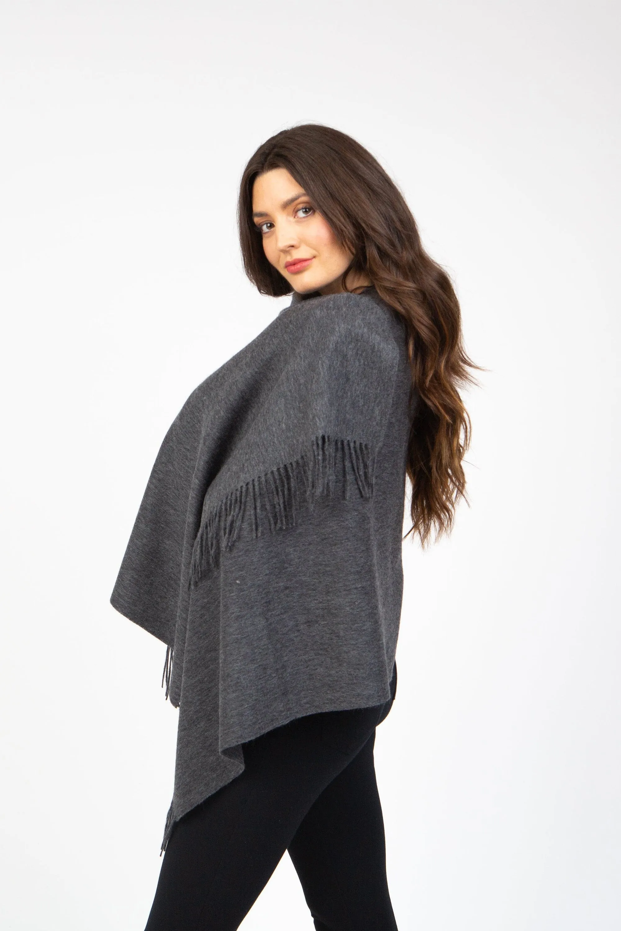 Solid Lambswool Stole - Steinway Grey