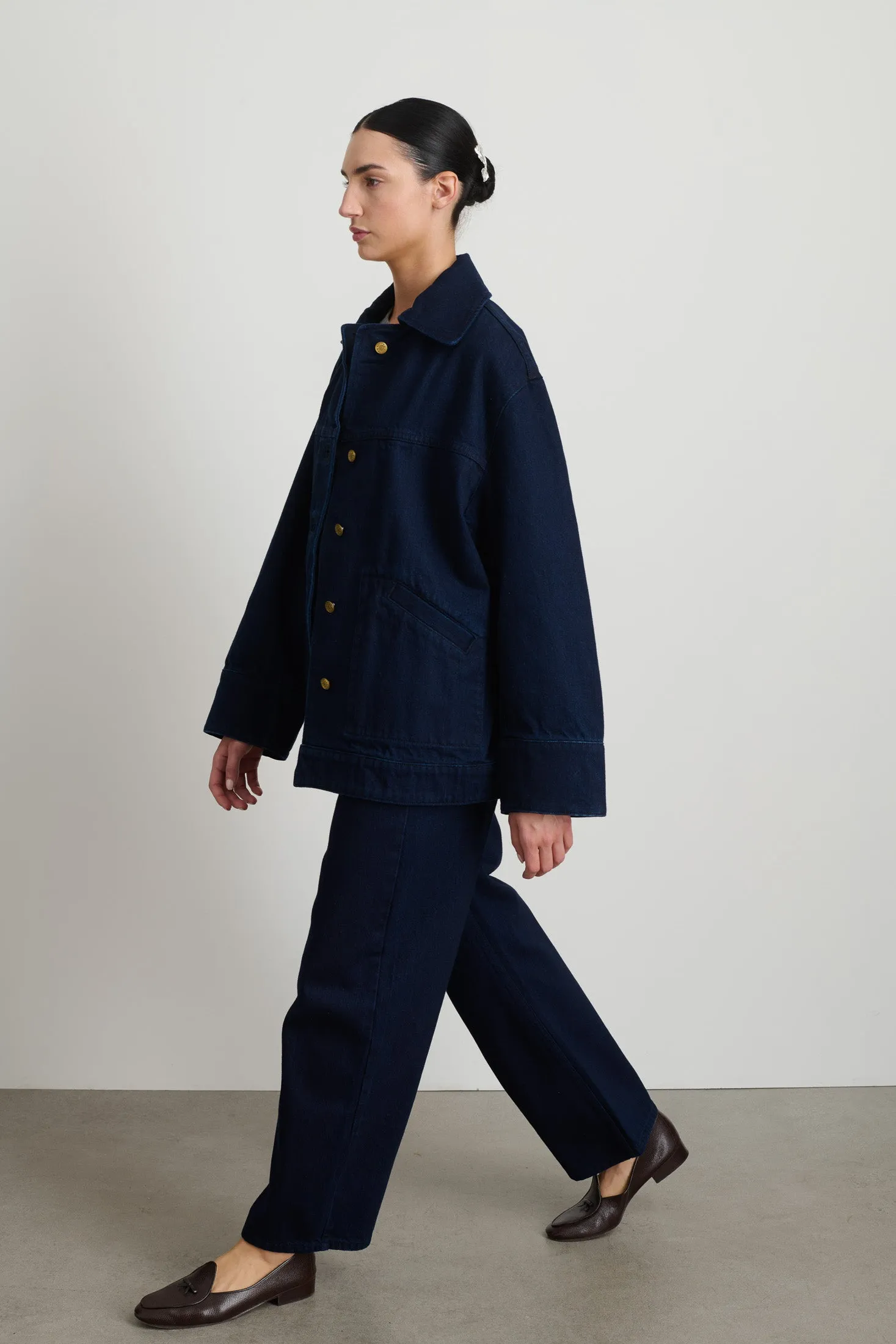 Stadium Jacket Indigo Rinse