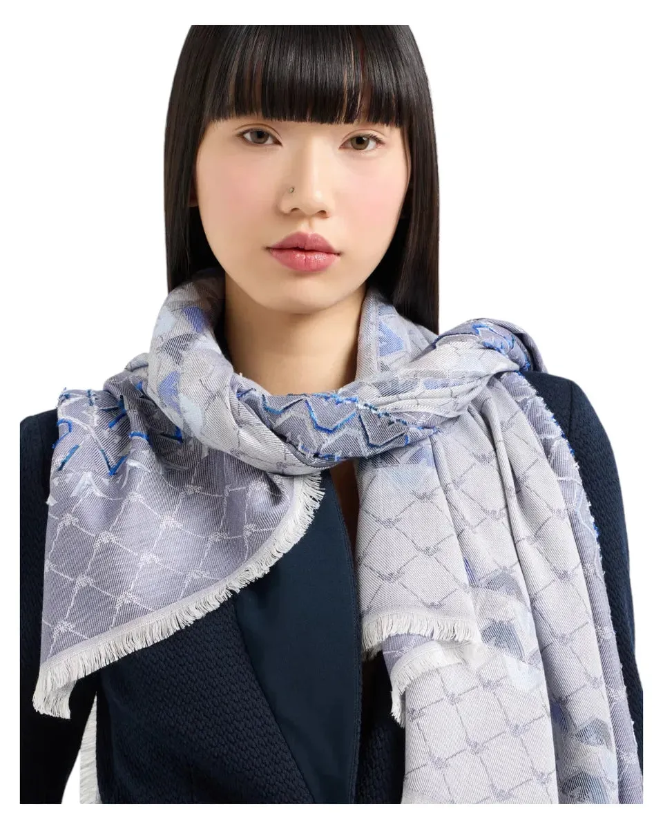 Stola in Misto Viscosa con Logo Eagle Jacquard