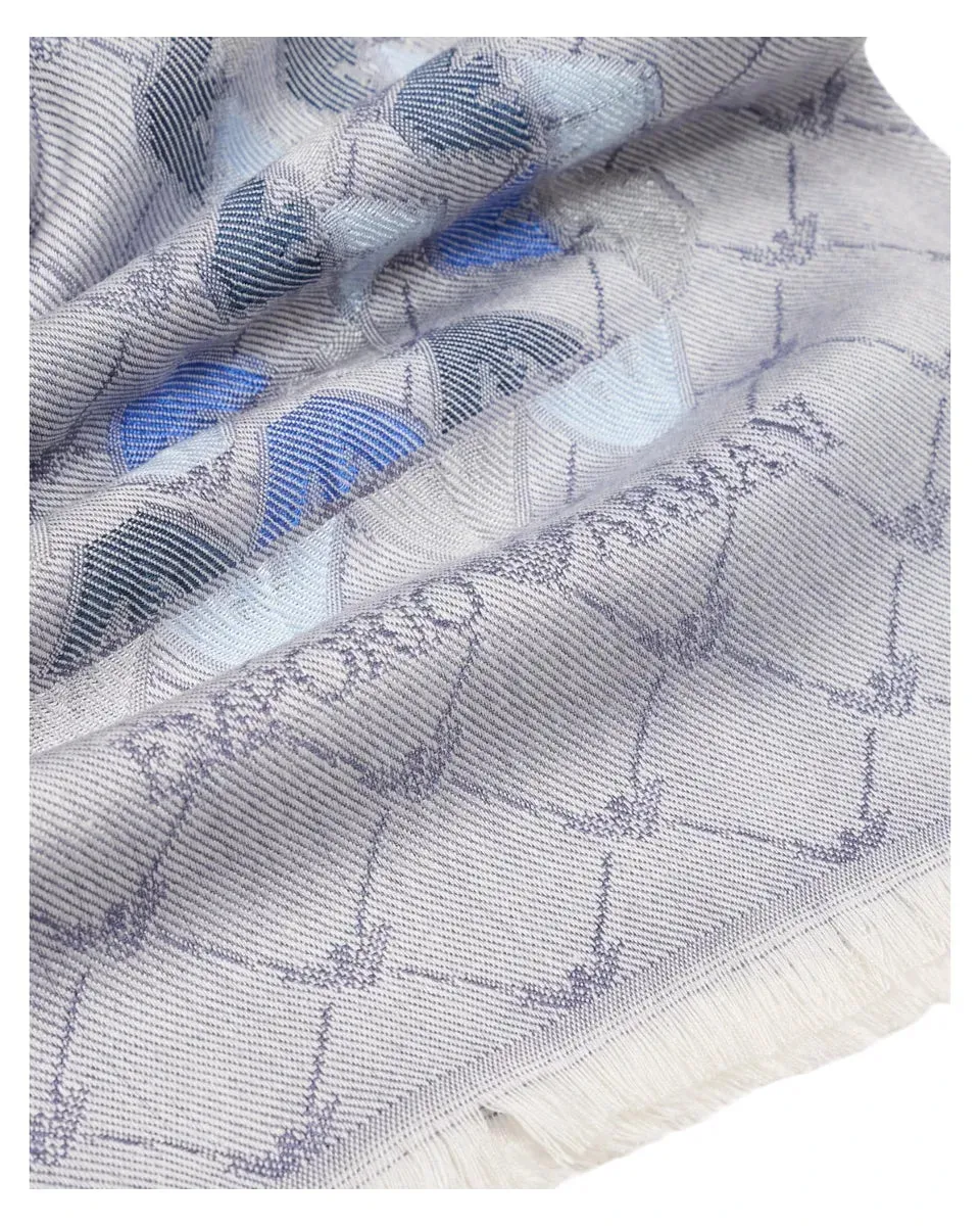 Stola in Misto Viscosa con Logo Eagle Jacquard