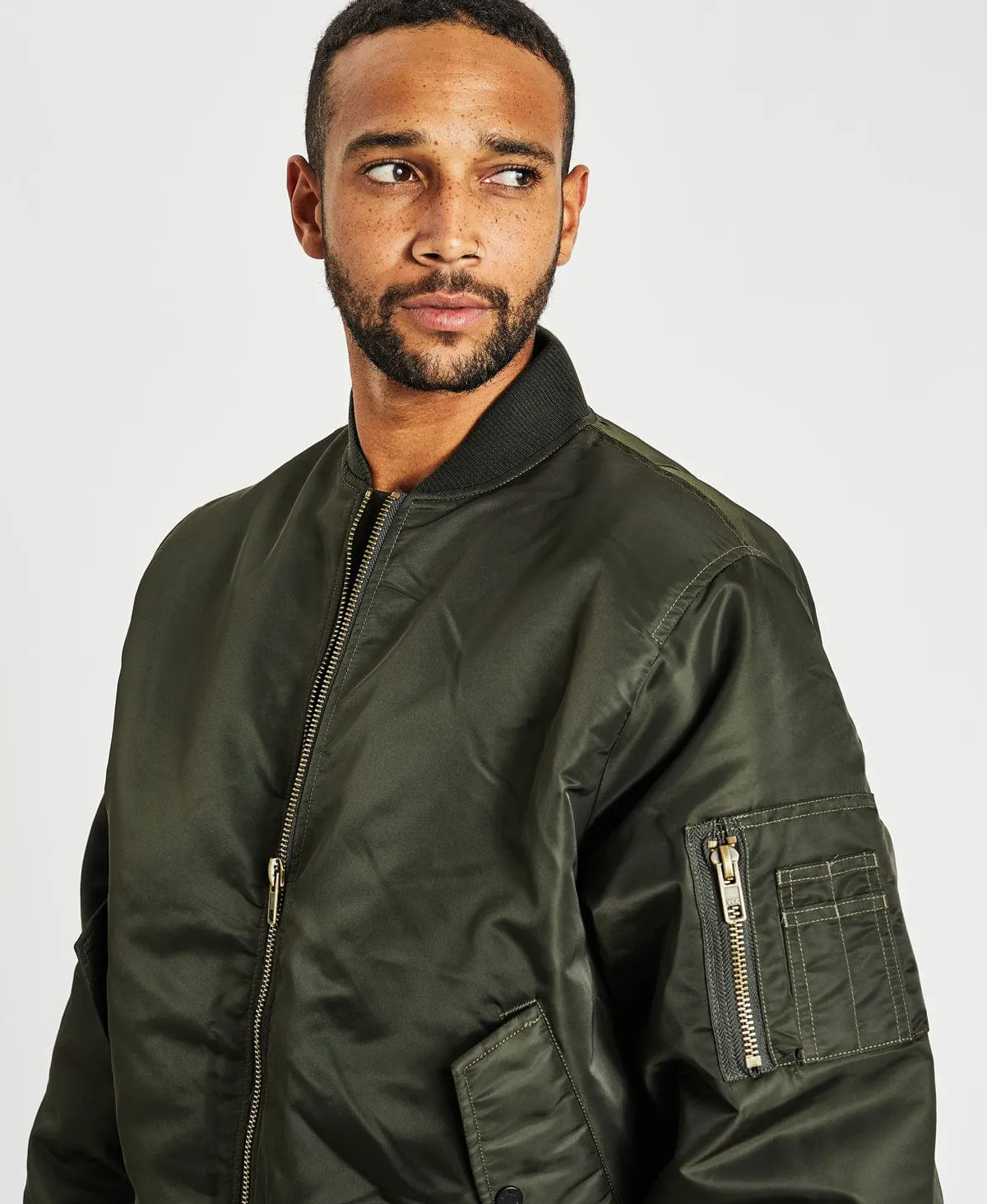 Thrills Union Bomber Jacket Oil Green