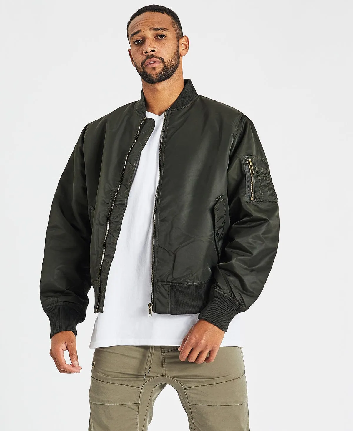 Thrills Union Bomber Jacket Oil Green