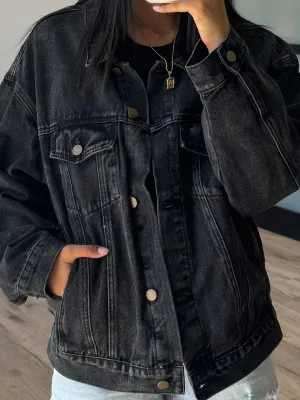 Throw On   Go Denim Jacket | Washed Black |  Plus Available