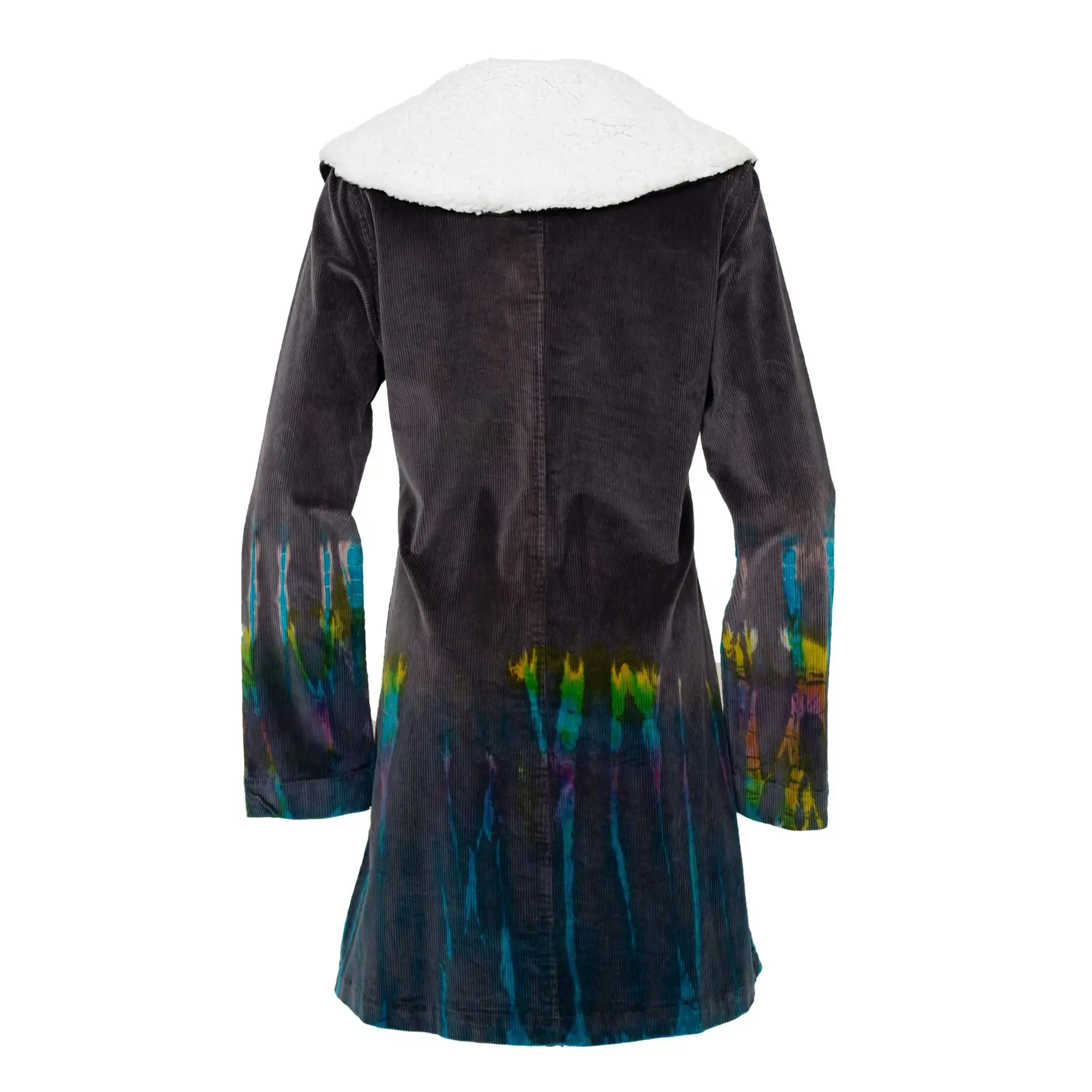 Tie Dye Corduroy Jacket with Sherpa Fleece Trim