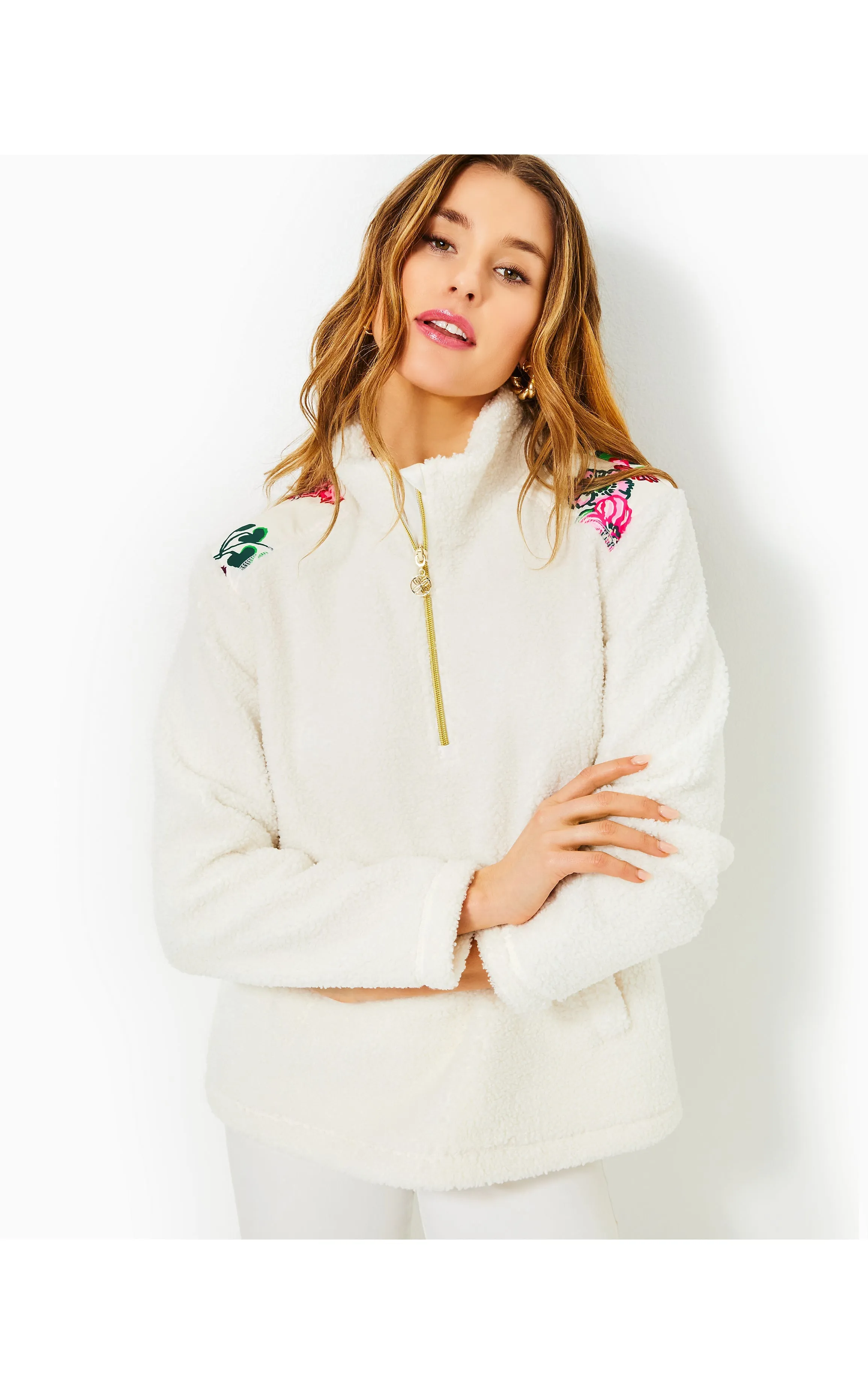 Wallen Sherpa Half Zip Jacket Coconut